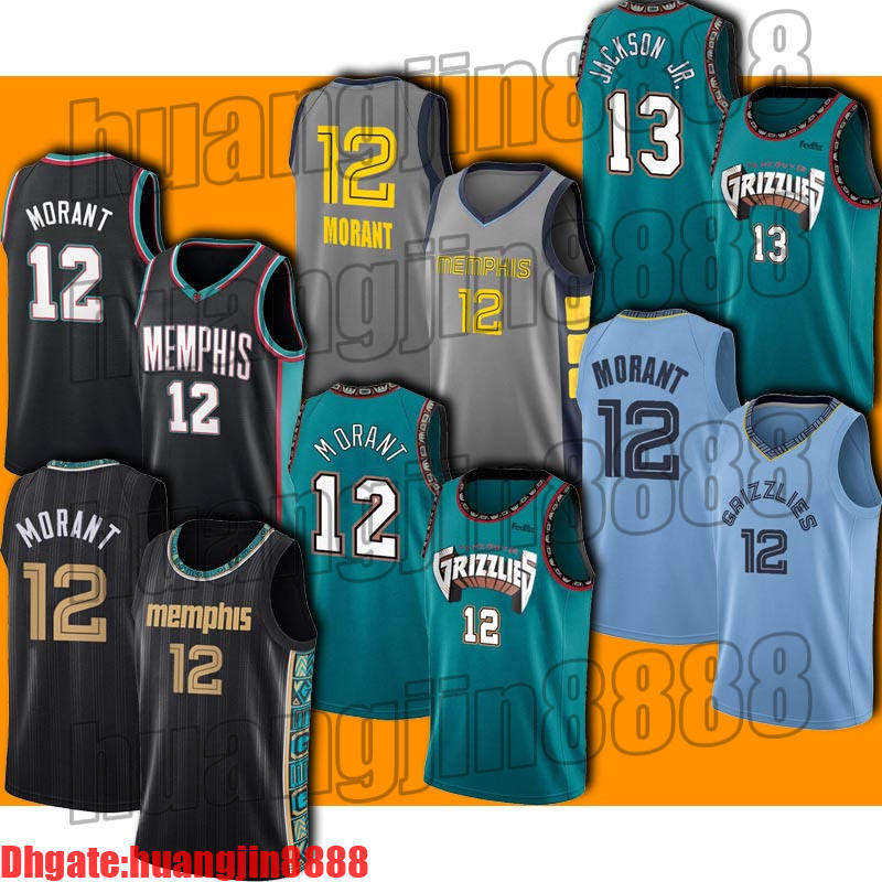 

MemphisGrizzliesJersey 12 Ja Morant Jersey Grizzliy Jaren 13 Jackson Jr. Big Face Throwback To Vancouver, Black;red
