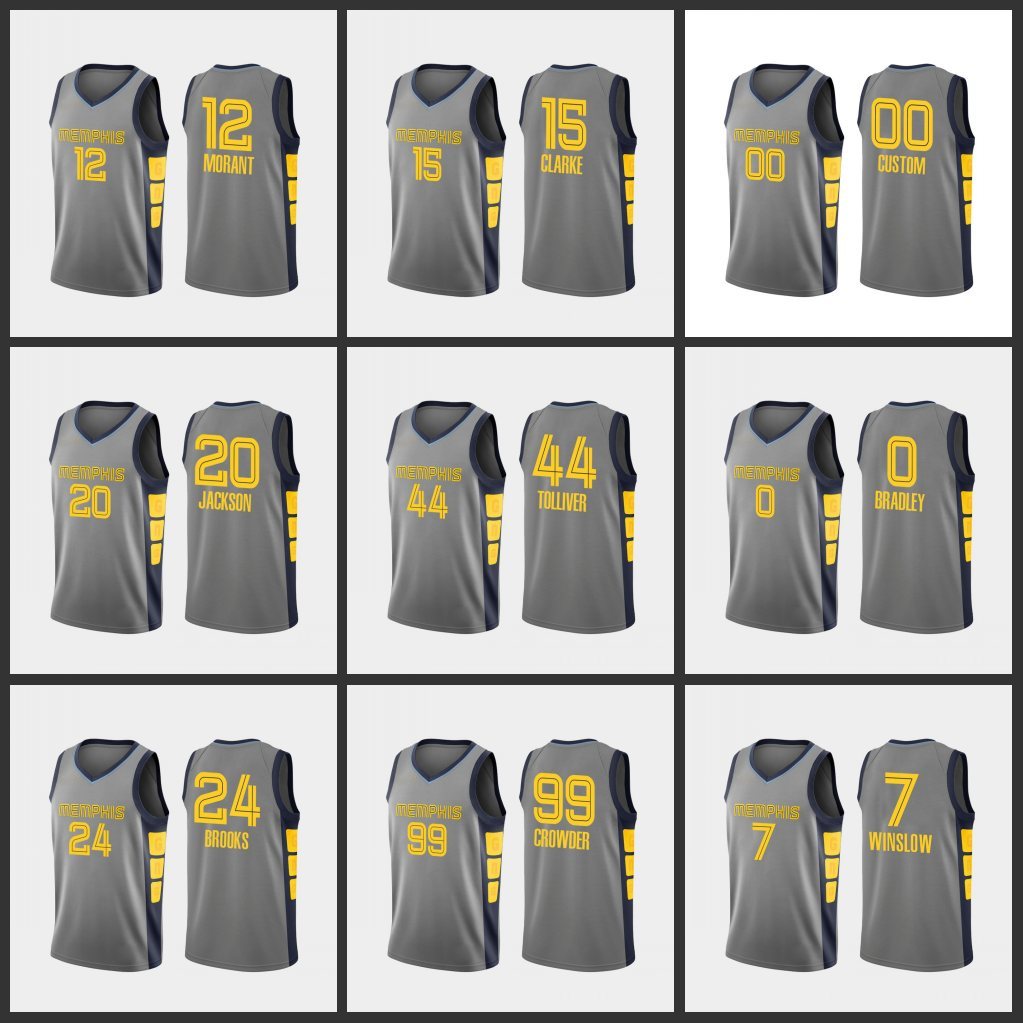 

Memphis's Grizzlies's Men Dillon Brooks Ja Morant Brandon Clarke Josh Jackson Anthony Tolliver C.J. Miles Custom's City', Black;red