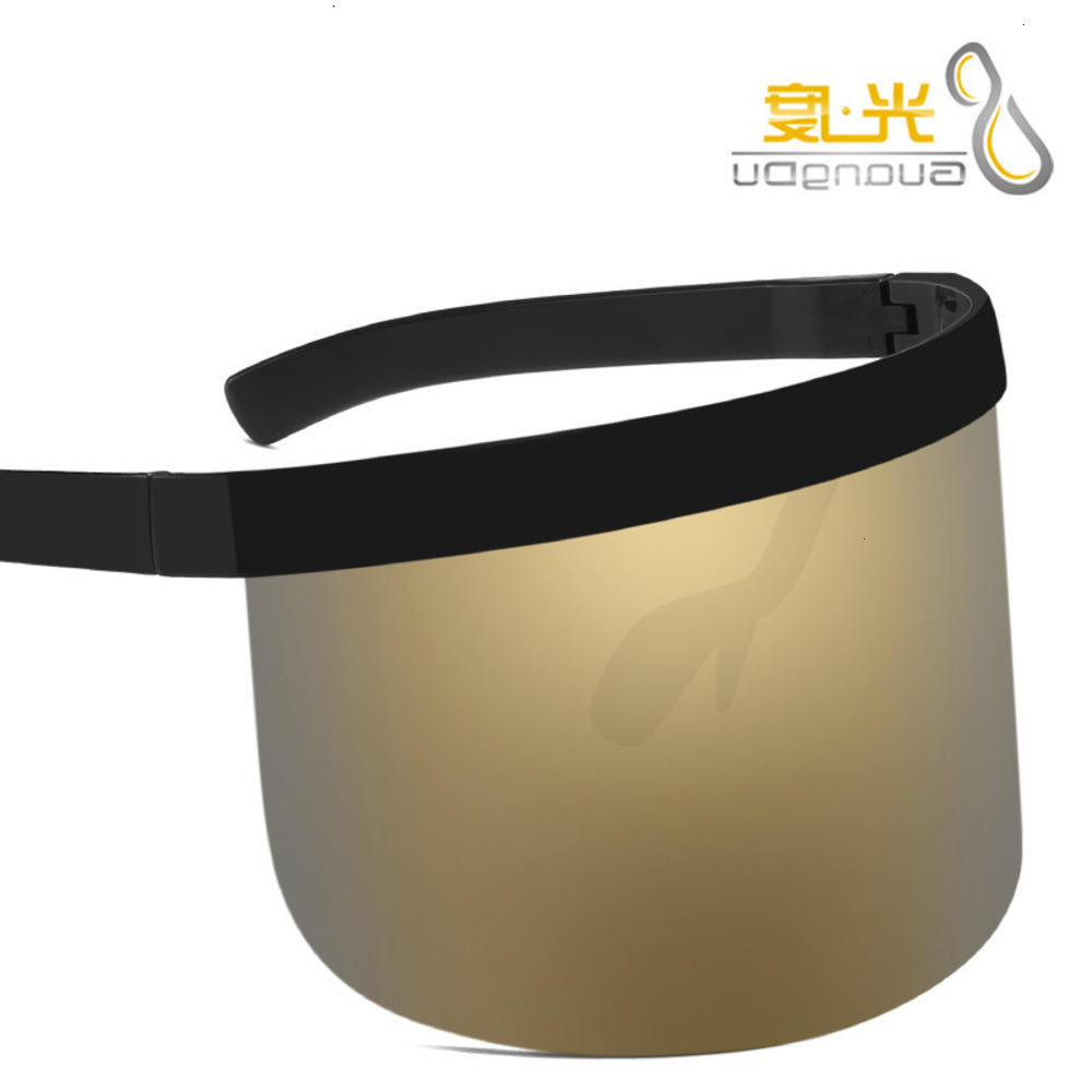 

sunglasses Fashionable sun frames Hat, sunglasses, integrated large lenses, outdoor peeping, foaming, anti ultraviolet mask, 4143 sunglasses, Black