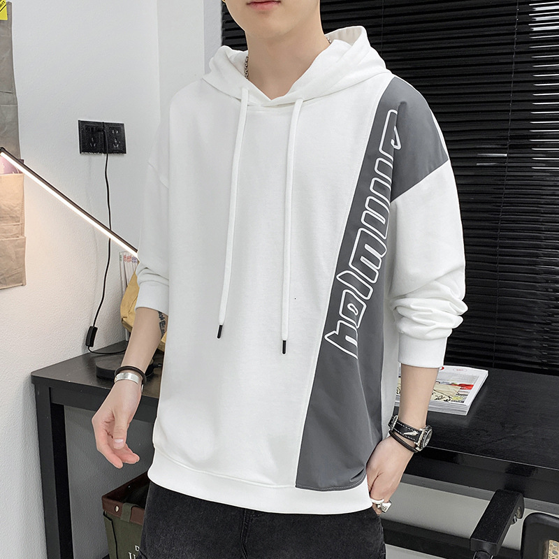 

2021 Mens Hooded Sweater Trendy Casual Loose Spring New Korean Style Fashion Brand Top Youth Clothes Mens Clothing, 1022 black