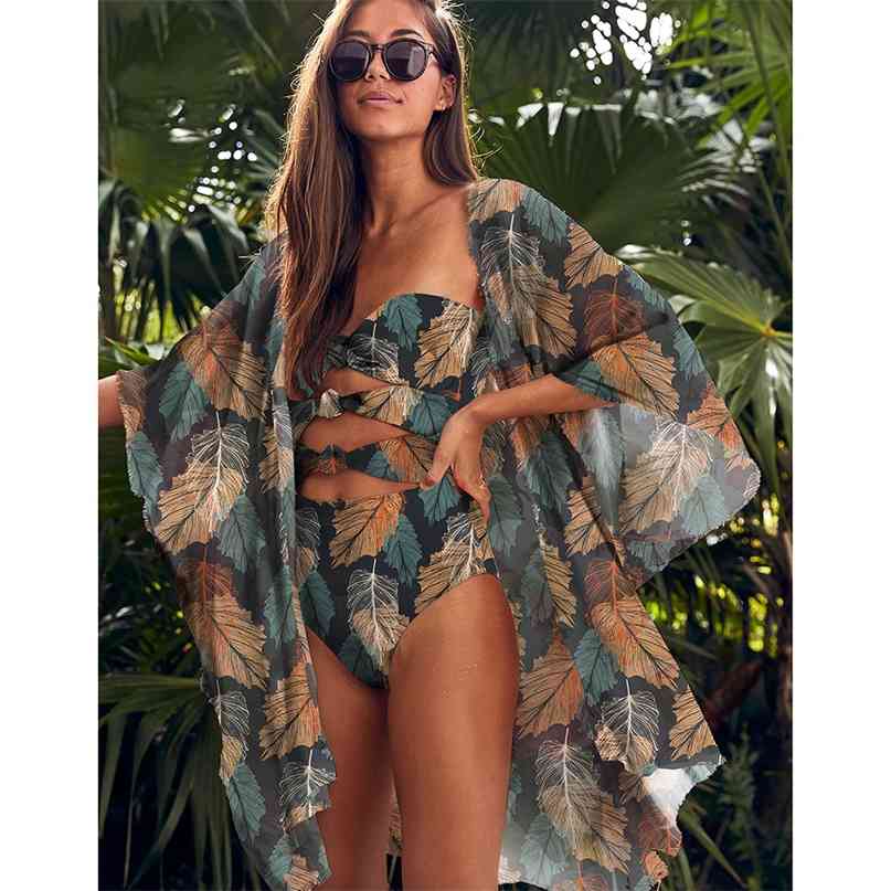 

Swimsuit Bandeau Swimwear Women Print Bow Monokini Push up Backless Bathing Suits Floral Sexy Bodysuit Beachwear 210615, Tz21200w10