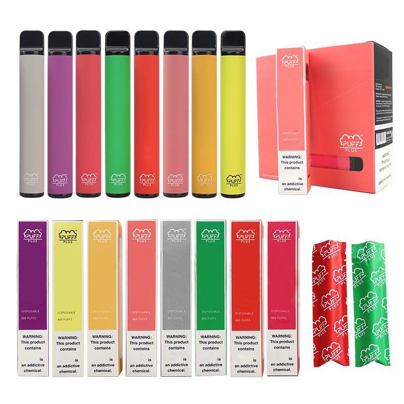 

Puff Plus Vape Disposable Electronic Cigarette Device Pod Kit 550Mah Battery 800 3.2Ml Cartridges Pen Puffbar Vapes Cart Packaging Hookah