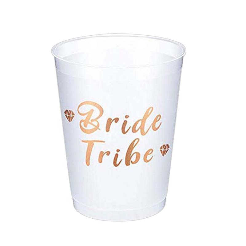 

Disposable Cups & Straws 12Pcs Bride Tribe Bridal Shower Wedding Engagement Party To Be Drinking Hen Night Bachelorette Decor