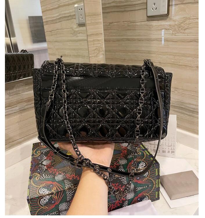

Luxury Patent leather Designer Shoulder Bags Women Cross Body Bag Handbags Purse Gem black 2021