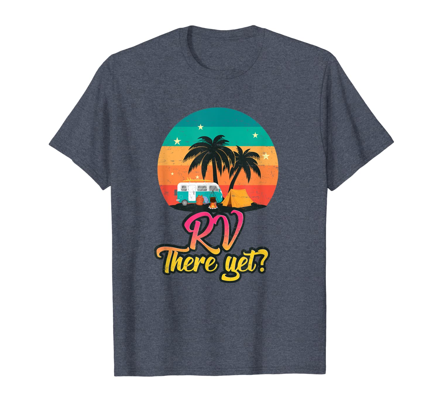

RV There Yet Retro Vintage Tent Van RV T Shirt, White;black