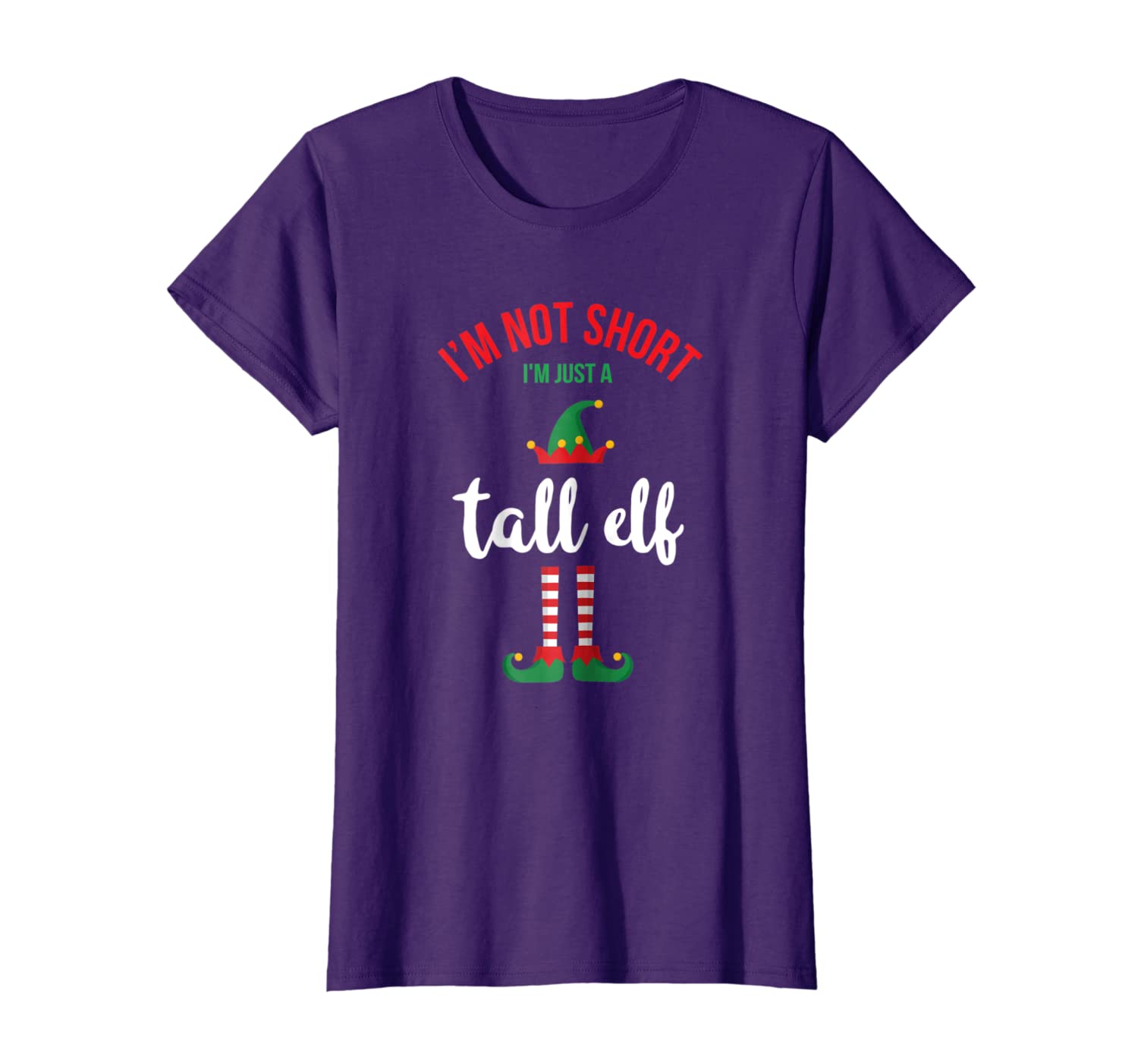 

I'm Not Short I'm Just A Tall Elf T Shirt Cute Xmas Elfs, White;black