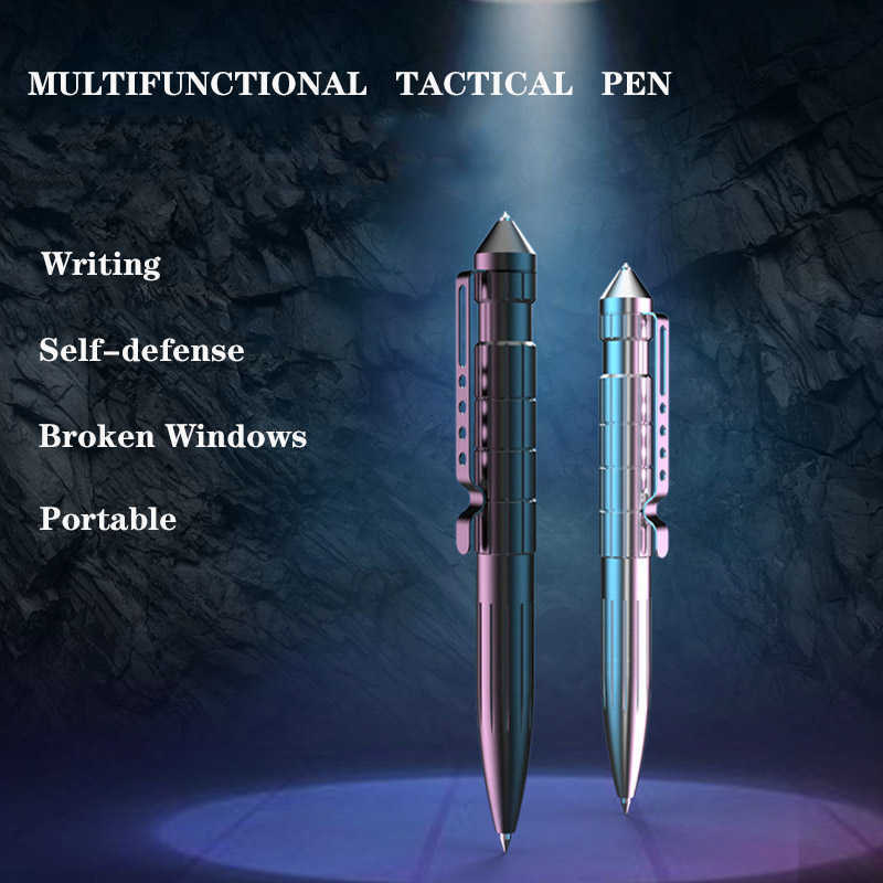 

New Home Sundries 2-color Aluminum Alloy Multipurpose Self-defense Tactics Pen Broken Window Cone Outdoor Survival Multifunctional Tools