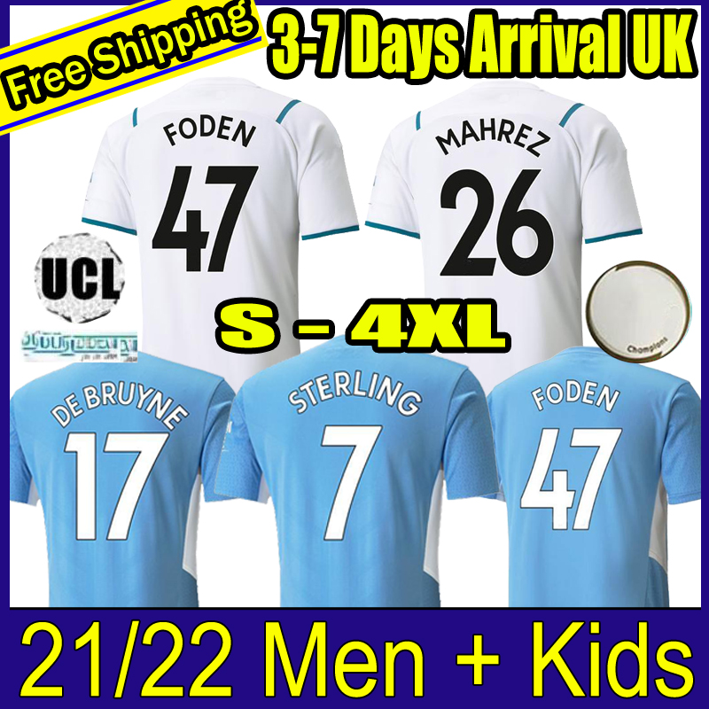 

21 22 soccer jersey 2021 2022 KANE STERLING football shirt manchester KUN AGUERO DE BRUYNE GESUS BERNARDO MAHREZ RODRIGO FODEN city men kids kits, 21-22 home