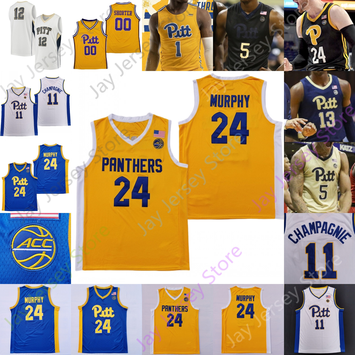 

Pittsburgh Panthers Basketball Jersey NCAA College John Hugley Jeffress Jr. Femi Odukale Jamarius Burton Nate Santos Daniel Oladapo Champagnie Johnson Adams, Blue 2019