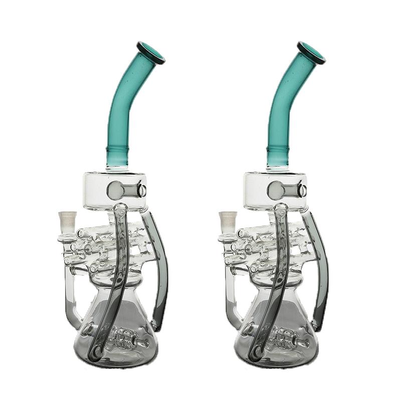 

glass bongs Beaker bong grace green beaker base water pipe ice catcher 14-18mm downstem tall dab rig