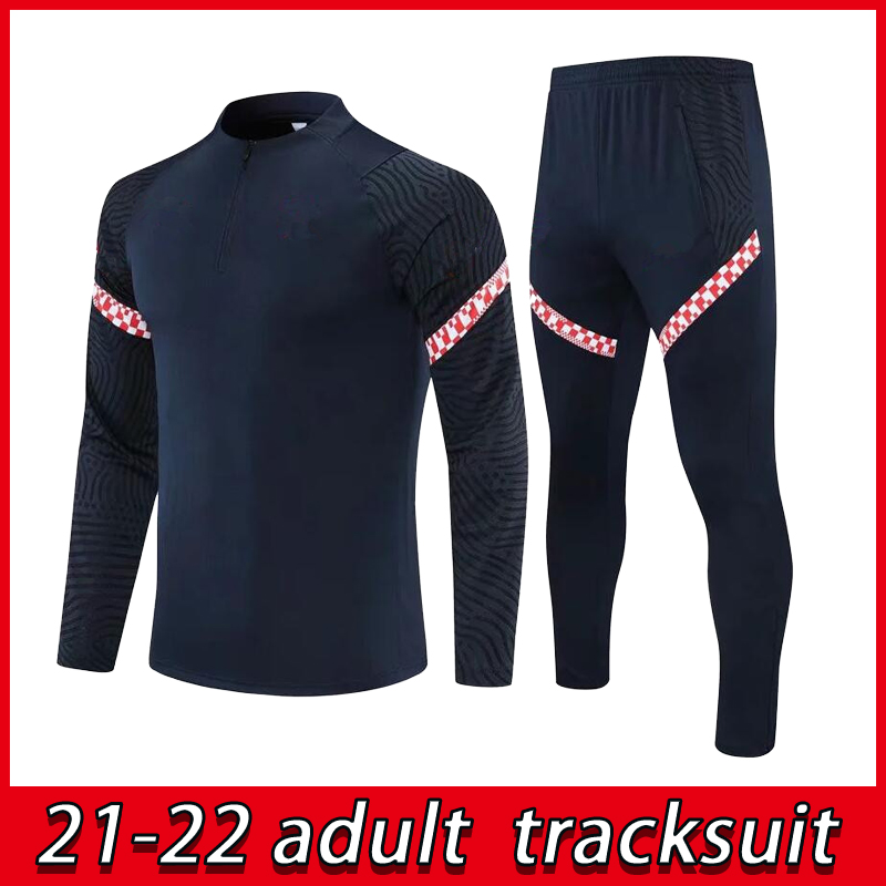 

Top 21 22 adult Soccer tracksuit jacket PERISIC RAKITIC SRNA KOVACIC 2021 men Football training suit, Black