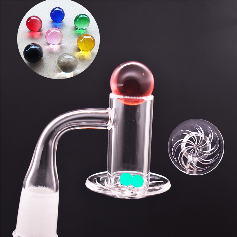 

100% Quartz Banger Beveled Edge Smoking accessories with Spinning Carb Cap and Glowing Terp Pearl Tobacco Tools Male female Bongs Dab Rigs