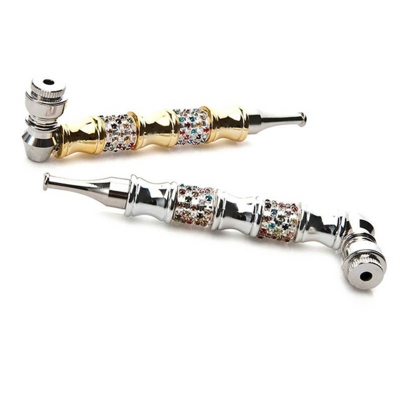 

skull glass pipe New fashion three section long mouth with drill zinc alloy metal pipe fittings