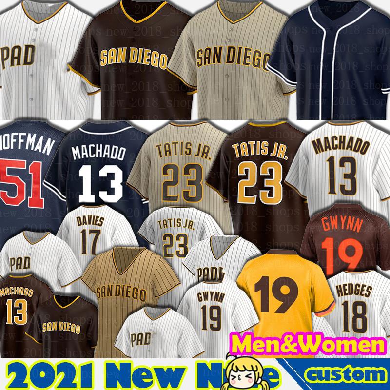 

23 Fernando Tatis Jr. Jerseys 13 Manny Machado 19 Tony Gwynn 51 Trevor Hoffman San Diego Baseball Yu Darvish Women Eric Hosmer Profar, Custom retro men jersey