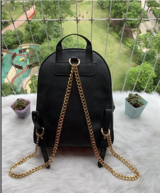 

Women Leather Purse Lady Fashion Backpack Style Shoulder Bag Handbag Presbyopic Small chain Package Messenger Bags hy-09u, Black