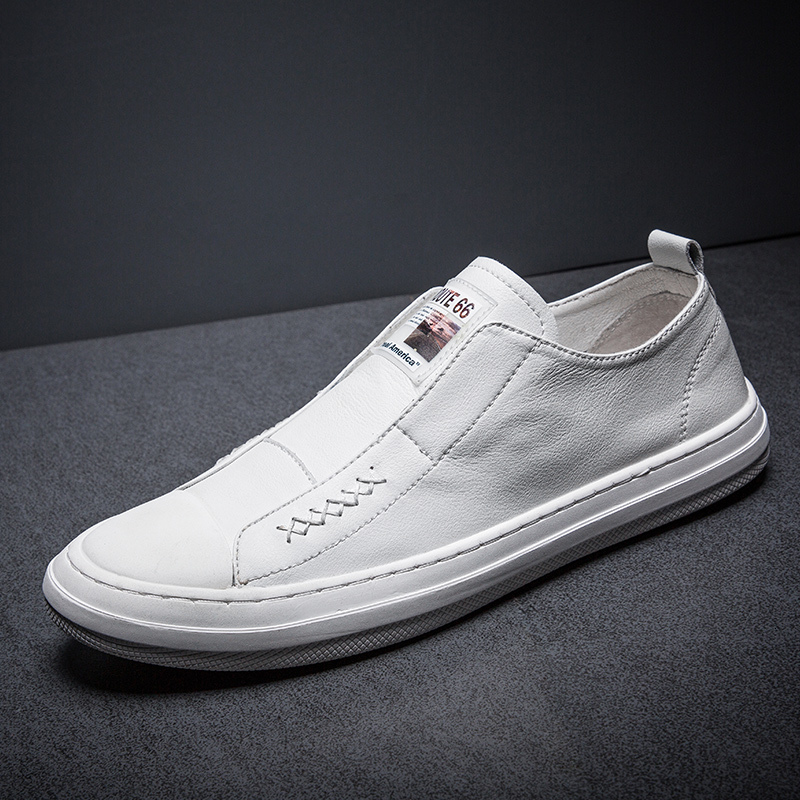 

shoes casual male shoes dress with legitimate leather, breathable no laces of fashion, white loafers. td7i, Black