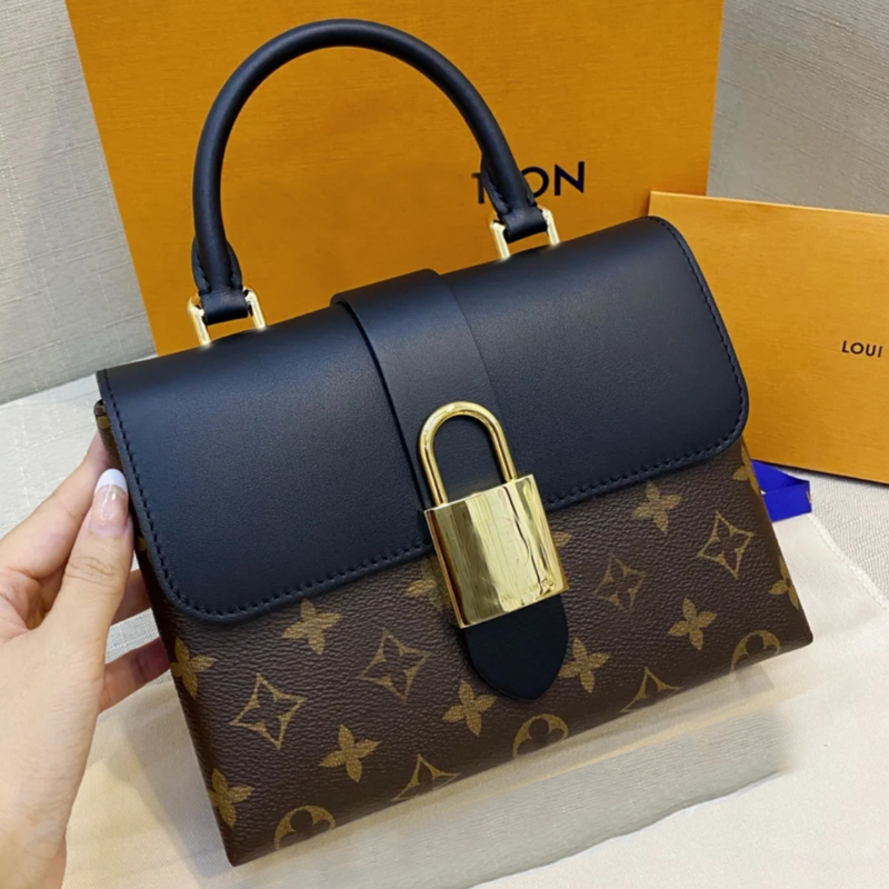LO**VU** Original Style High Quality Genuine Leather Messenger Bags Women's LOCKY BB Presbyopia Totes Lock Postman Shoulder Bag Portable Fem-image-708263573