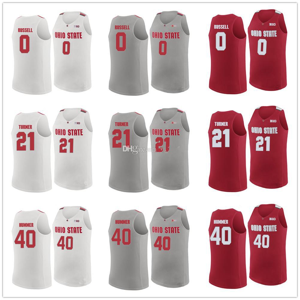 

D'Angelo Russell #0 Evan Turner #21 Danny Hummer #40 OSU Ohio State Buckeyes College Retro Basketball Jerseys Men's Stitched Custom Any Name, As show