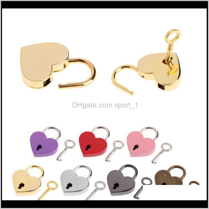 

Door Locks Heart Shaped Vintage Mini Love Padlocks With Key For Handbag Small Lage Bag Diary Book Dha2698 Axkga K7Nlg