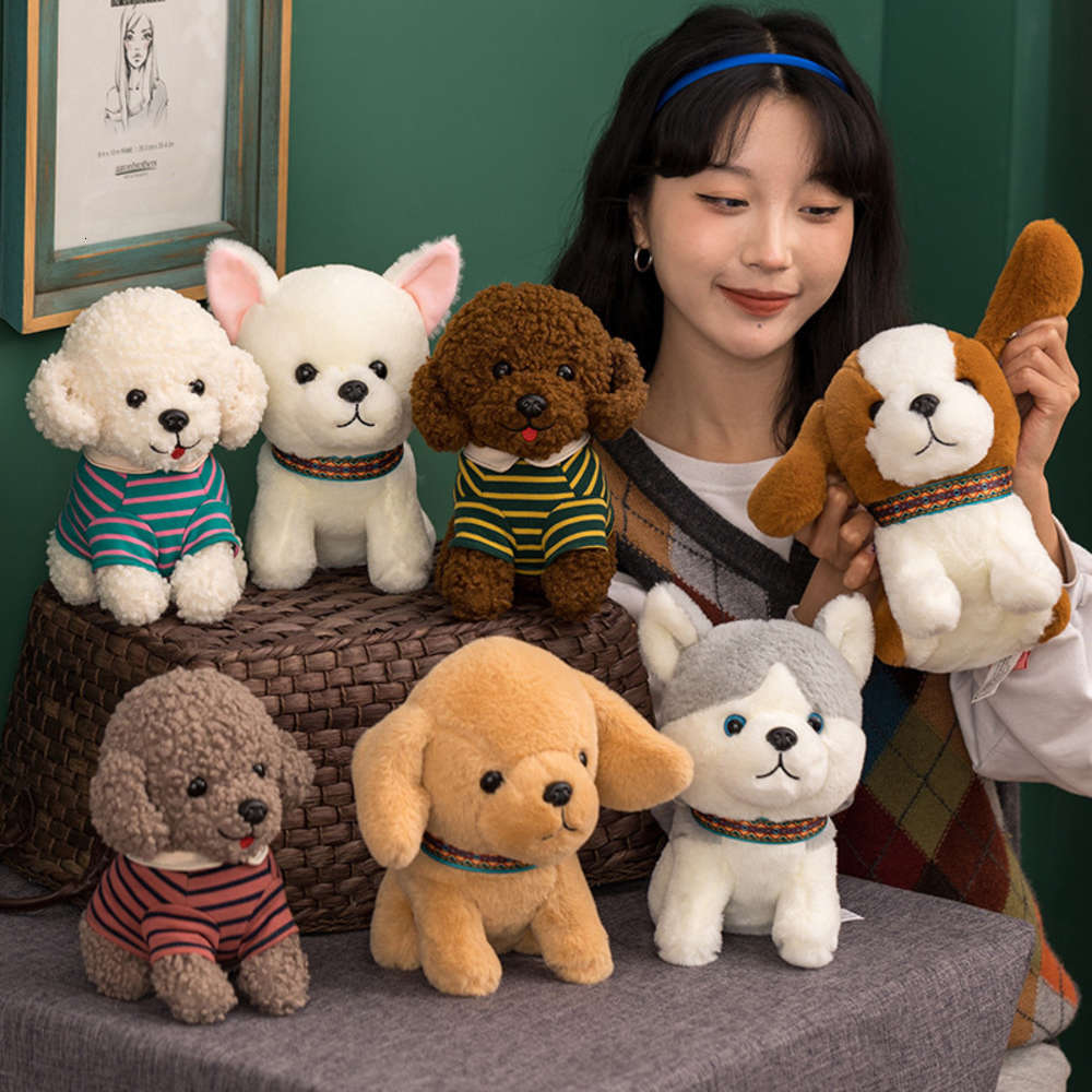 

cartoon simulation dog doll plush toy animal children's husky Teddy, Blue