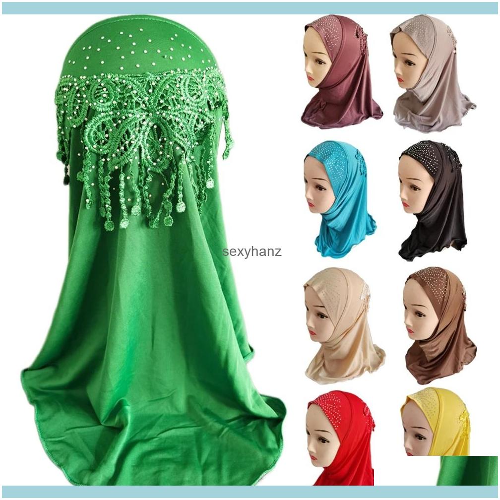 

Beanie/Skl Hats Caps Hats, Scarves & Gloves Fashion Aessories One Piece Fl Er Muslim Kids Hijab Girls Hat Amira Instant Scarf Islamic Ready, Remark color