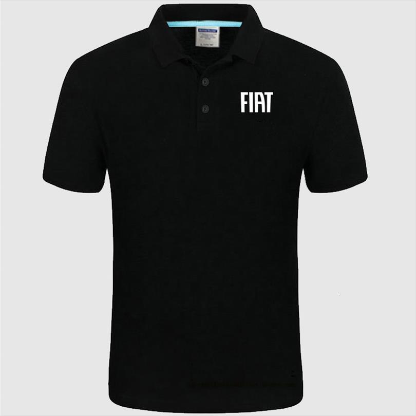 

fiat shirt summer mens polos short sleeve cotton spring casual, White;black