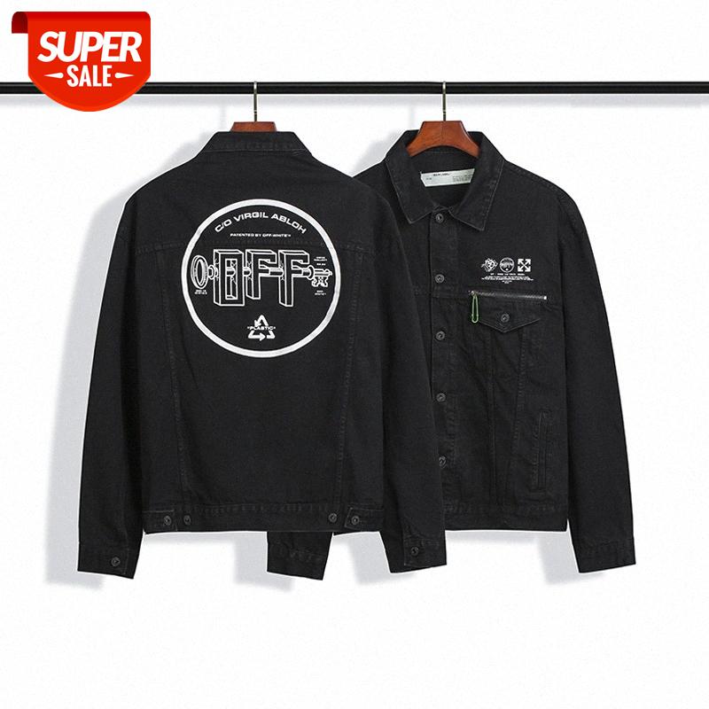 

The basic letters washed to make old denim jacket coat batch #AL4s, Black