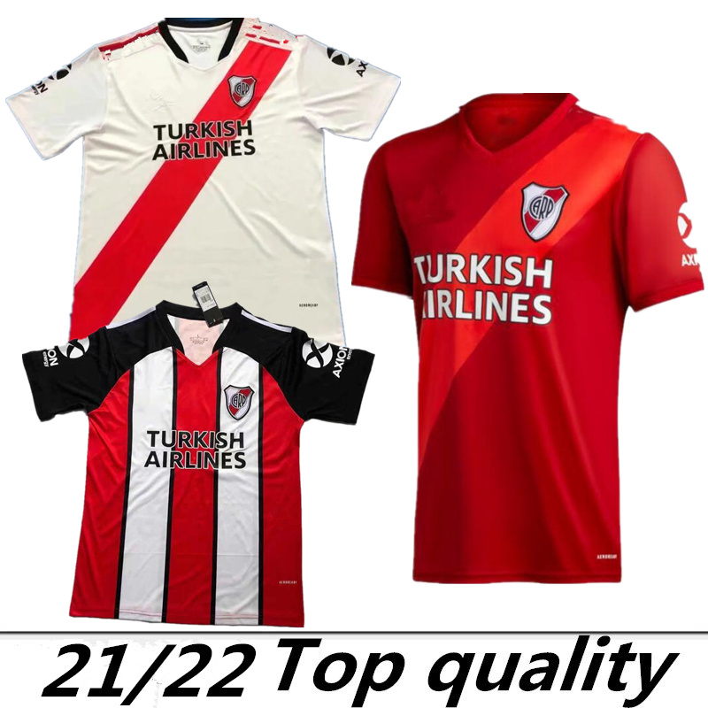 

2021 River Plate home white Soccer Jersey away Red G.MARTINEZ QUINTERO PRATTOSoccer Shirt 21/22 riverbed Football Uniform Sale