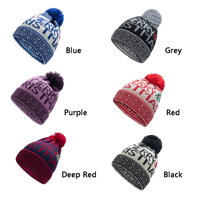 

55%off 6 Colors Autumn Knitted Beanie Warm Skull Caps Woolen Hat Christmas Men and Women Jacquard Earmuff Head Hats 9303, As pictures
