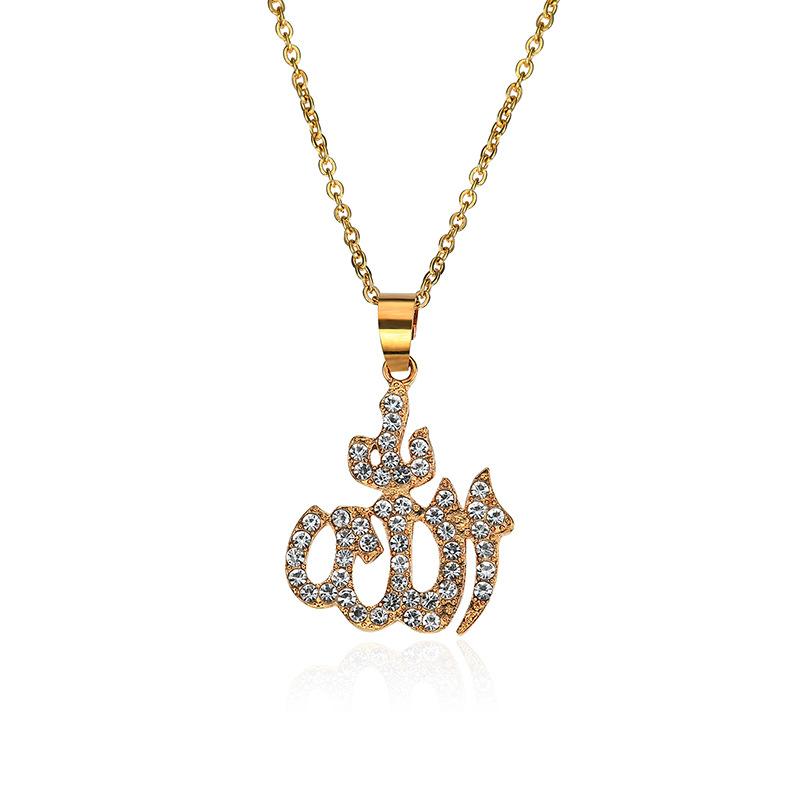 Pendant Necklaces Arabic Muslim Islamic Necklace Female CZ Women&#039;s Jewelry Gifts-image-709020099