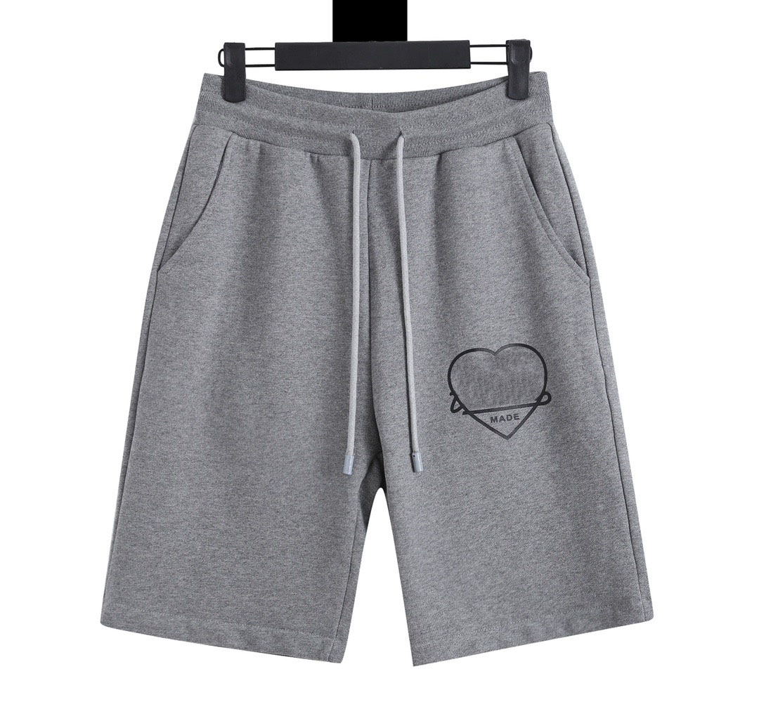 

Men's Shorts sand summer new high grade cotton printing short sleeve round neck panel T-Shirt Oversize Color: black white efh, Gray