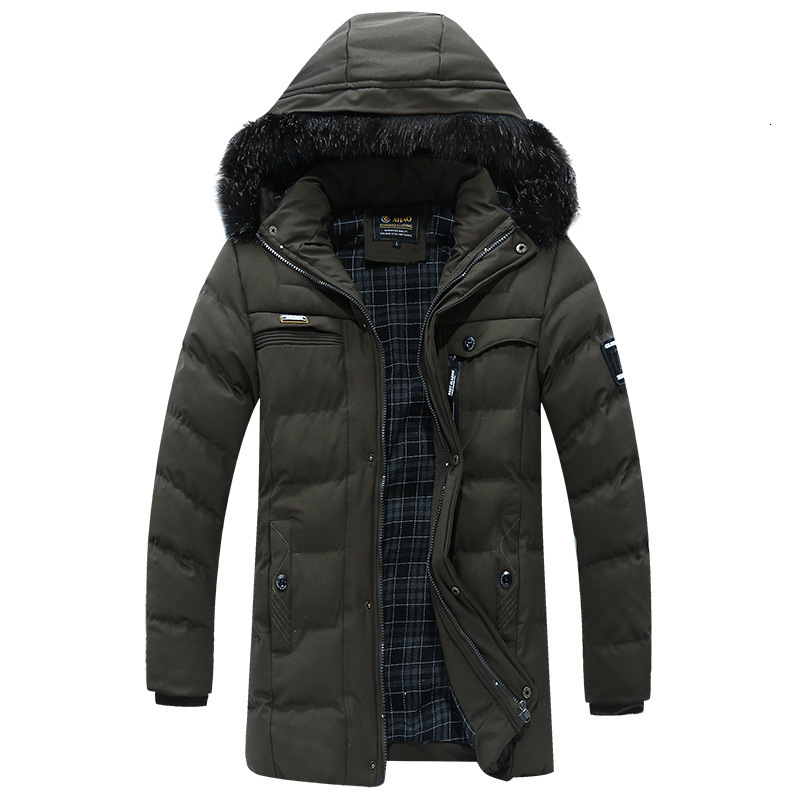 

Men's Down & Parkas Winter Coat Wram Parka Casual High Quality Hooded Jackets Cotton Liner Casaco Masculino JNOD, Black