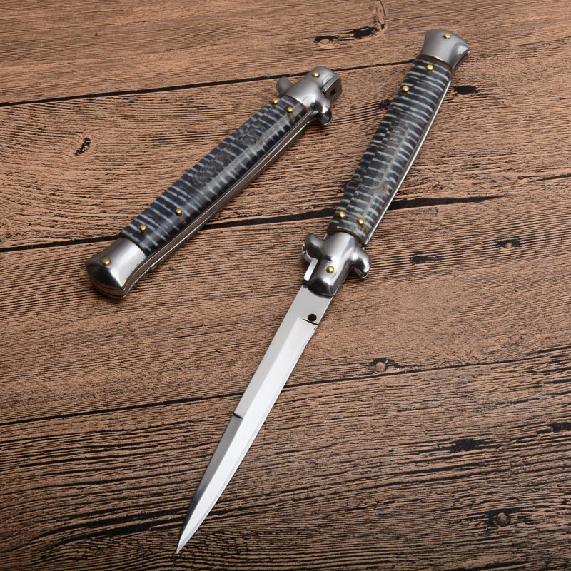 

The 11 Inch ACK Godfather Stiletto Mafia Horizontal Folding knife Automatic Pocket knives EDC 9 Tools