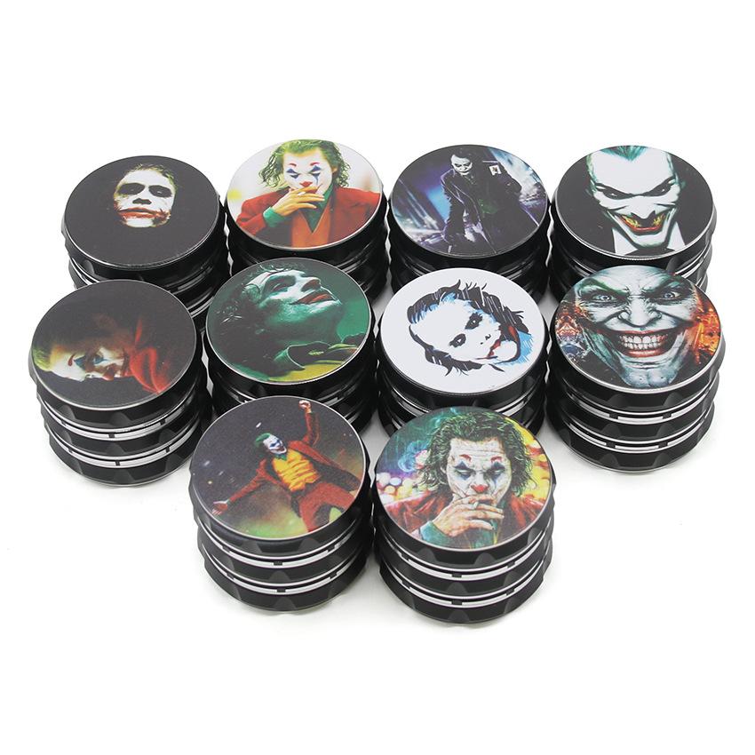 

Smoke GrinderSmoking Printing Clown Style Zinc Alloy Cigarette Tool Portable Abrader Tobacco Leaf Grinding 4 Layers Grinders 63mm