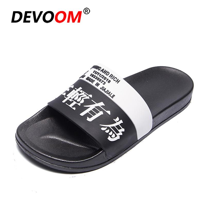 

Slippers Fashion House Men Pantoufles Summer Beach Sandals Indoor Badslippers Waterproof Slides 44, Black