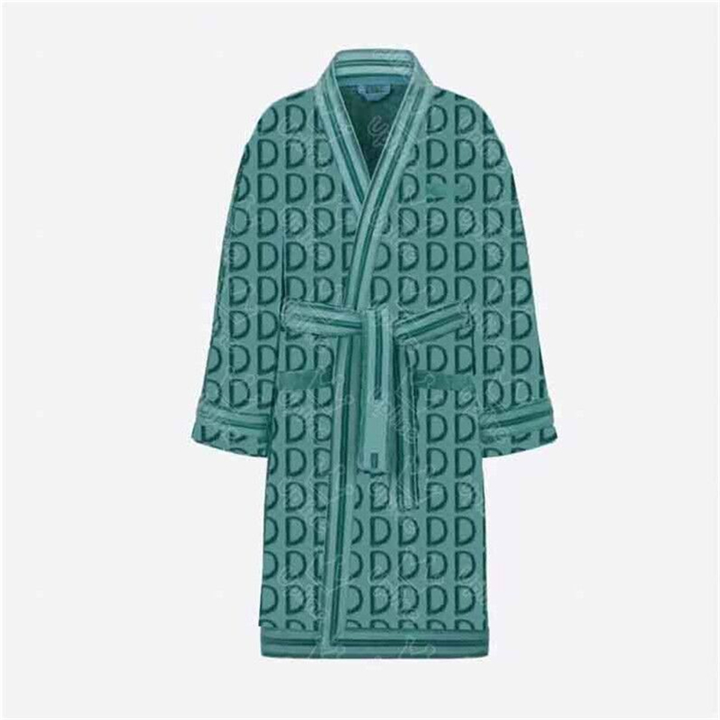 

Full Letter Bath Robe Thin Cotton Nightgown Fashion Simple Jacquard Soft Pajamas Women Men Hotel Home Night Robes