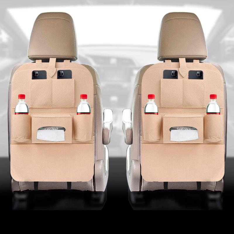 

Car Back Seat Storage Bag Universal Organizer Phone Tissue Drink Multi Pockets Felt Accessories