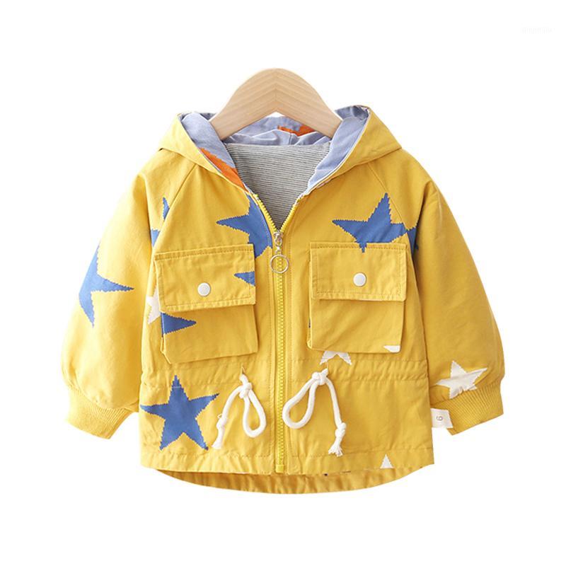 

Jackets Autumn Winter Boy Girl Fashion Sport Jacket Coat Stars Pattern Zipper Hooded Outerwear Baby Toddler Windbreaker Children, Blue;gray
