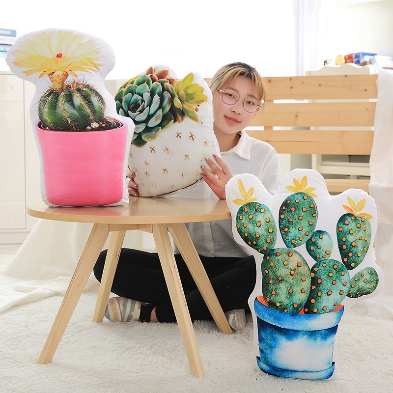 

Plants Shaped Plush Pillow Sofa Chair Throw Decor Pillow Flowering Ball Cactus Aloe Goniopora Involucrata Friends Gift