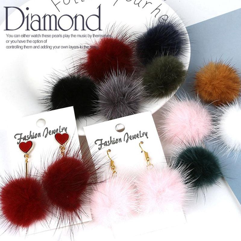 

Charms 1Pcs Mink Hair Fur Round Ball Pendant DIY Pompom Beads Charm For Drop Earring Necklace Bracelet Jewelry, Bronze;silver