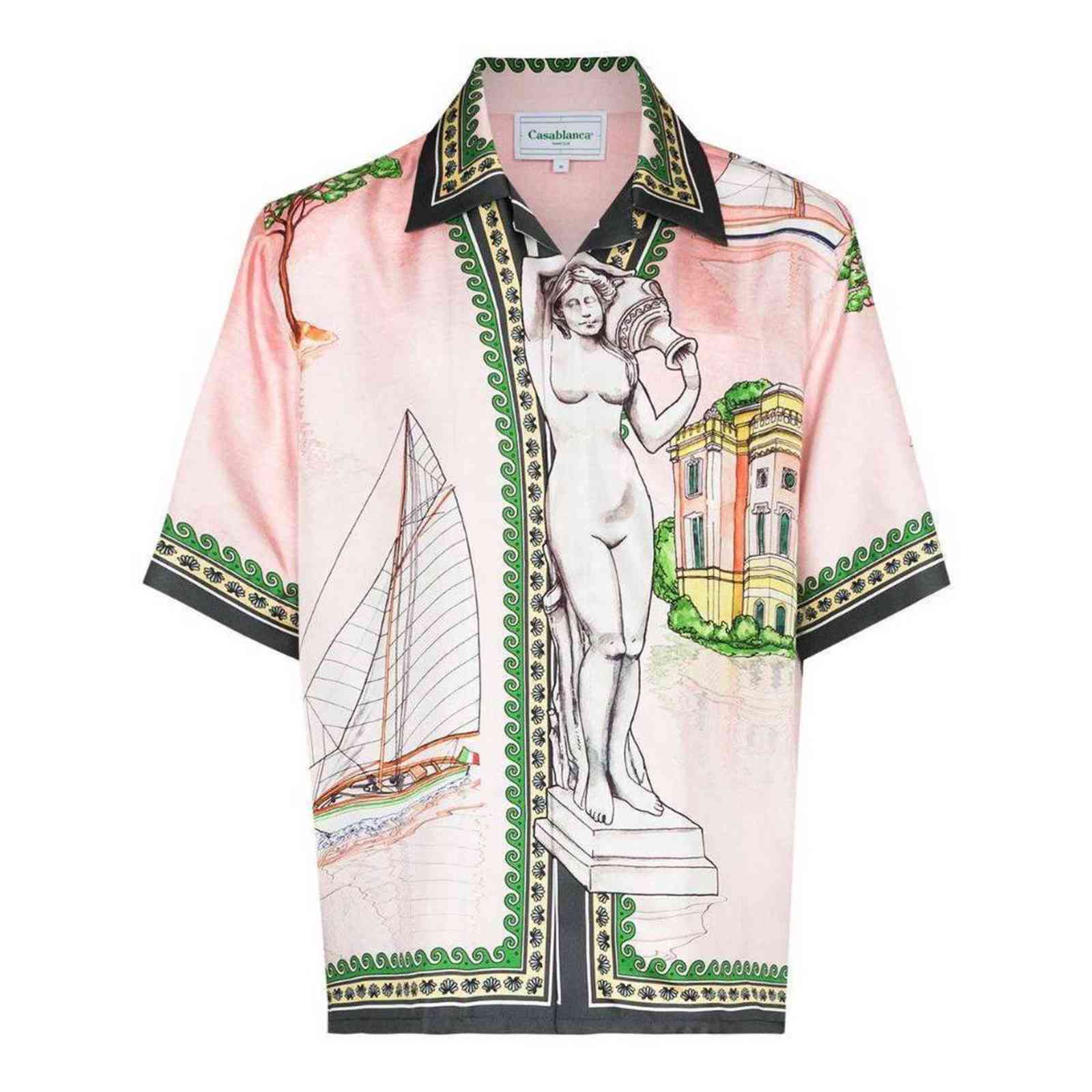 

Casablanca x Browns 50 Lago de Casa shirt men 2021 new luxury shirts, Pink