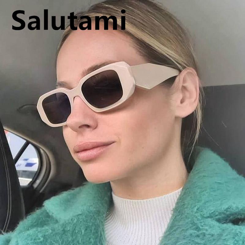 

Sunglasses 2021 Small Square For Women Vintage Wide Leg Gradient Beige Brown Sun Glasses Female Elegant Shades