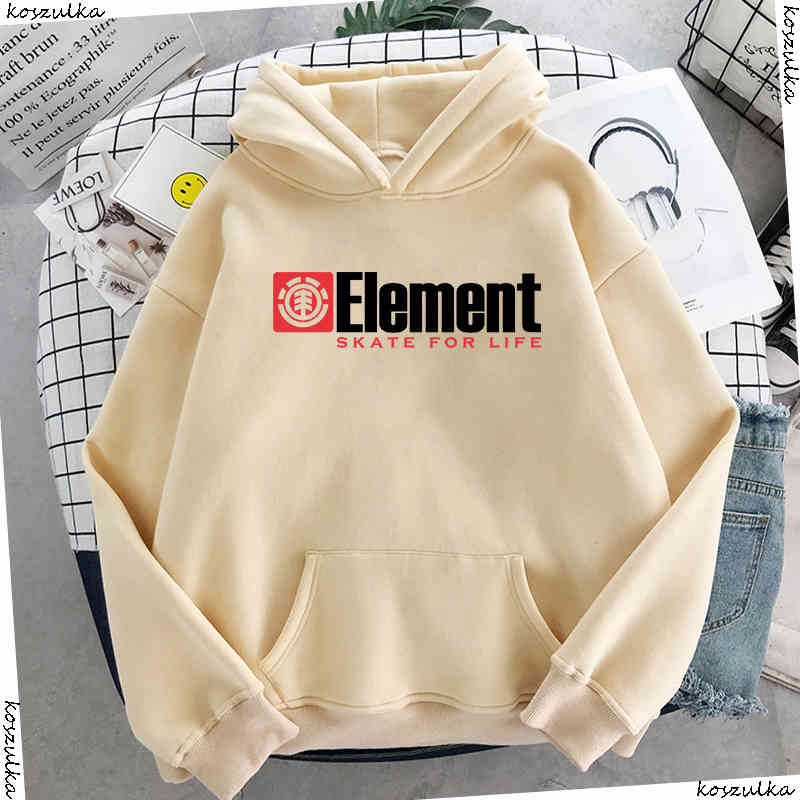 

New Autumn Winter Hip Hop Hooded Fashion Men's ELEMENT Hoodi Sweatshirts Hoody Men Beige Long Sved Male Hoodie Sweatshirt, Black