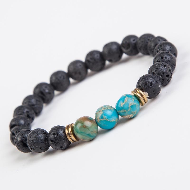

Link, Chain 2021 Natural Stone Men Bracelets Volcanic Matte Bracelet Femme Handmade Beads Bangles High Quality Jewelry Gifts