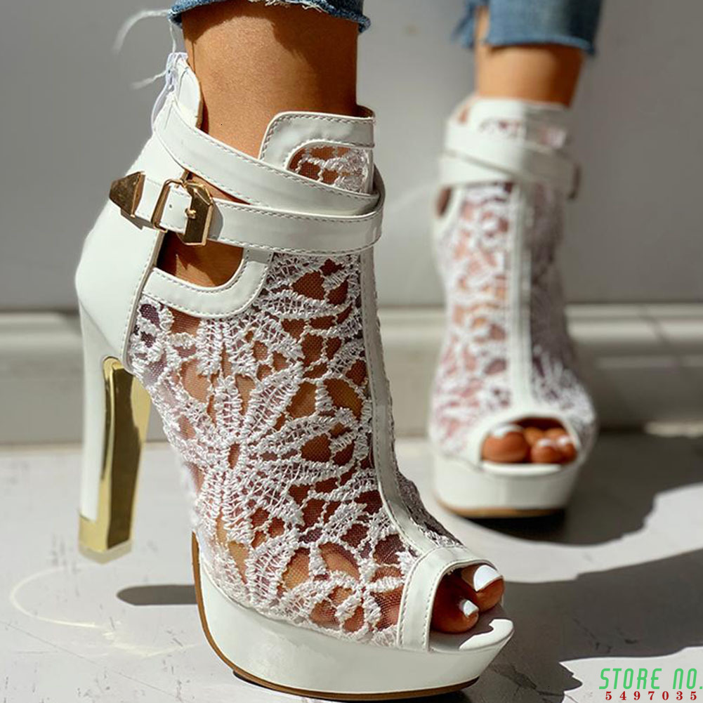 

Women's high-heeled sandals strap Slippers peep toe women's platform party will see more size shoes lady pumps high CM1P, 1# shoe box