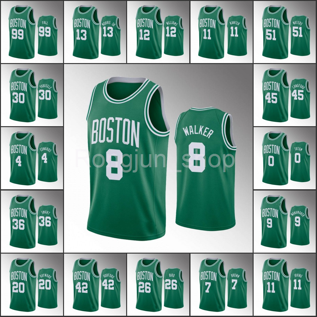 

75th Anniversary Diamond Basketball Jerseys 2021/22 Printed Men Jayson Tatum Jaylen Brown Kemba Walker Gordon Hayward Marcus Smart Icon Green Custom Jersey