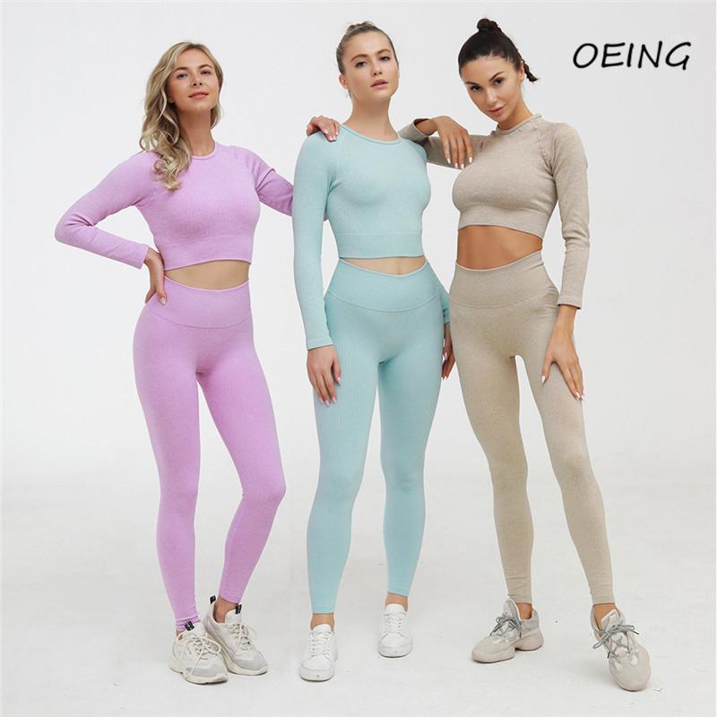 

Yoga Outfit ENTgoing Women' Set Long Sleeve Workout Clothes For Women Gym Clothing, Dark gray