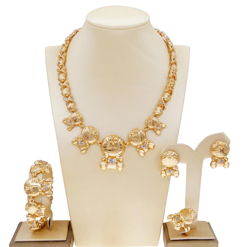 

Earrings & Necklace Arab Dubai Bride Jewelry Set High-End Temperament Real Gold Plated Sets Wedding Earring Ladies Gift, Silver