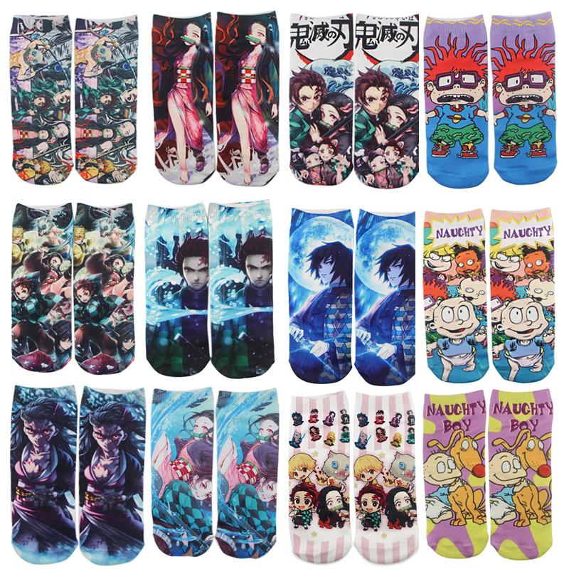 

Socks & Hosiery K2314 1 Pair Cartoon Anime Printed Women Ankle Funny Happy Kawaii Party Cosplay Gift, Black;white
