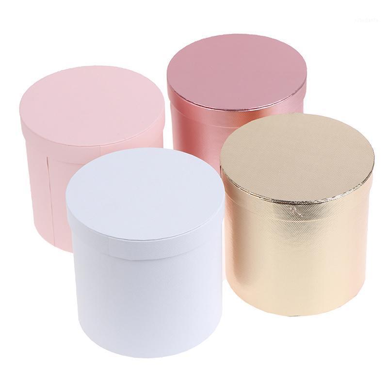 

Gift Wrap Round Floral Boxes Flower Packaging Paper Bag With Lid For Florist Bouquet Box Party Storage